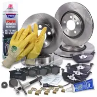 BESTPRICE Bremsscheiben + Bremsbeläge Vorne + Hinten [Hersteller-Nr. 34008177] für VW, Seat, Skoda, Audi