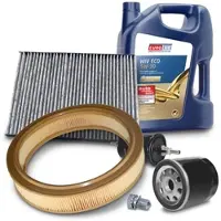 BESTPRICE Inspektionspaket Filtersatz SET B + 5l ÖL [Hersteller-Nr. 40197261] für VW, Seat