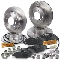 BESTPRICE Bremsscheiben + Bremsbeläge Vorne + Hinten [Hersteller-Nr. 34004413] für BMW