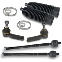 BESTPRICE 2x Spurstange +2x Spurstangenkopf +Lenkmanschetten vorne [Hersteller-Nr. 40438405] für Skoda, Seat, VW, Audi