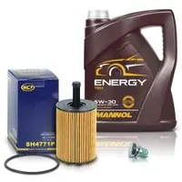 BESTPRICE Ölfilter + 5l 5W-30 Motoröl [Hersteller-Nr. 40360987] für Ford, Seat, Chrysler, Skoda, Audi, Jeep, Dodge, VW, Mitsubishi