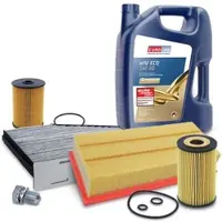 BESTPRICE Inspektionspaket Filtersatz SET B + 5l ÖL [Hersteller-Nr. 40197429] für VW, Audi, Seat, Skoda
