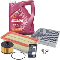 BESTPRICE Inspektionspaket SET A + 5L 5W-40 Motoröl [Hersteller-Nr. 40789393] für Dacia, Renault