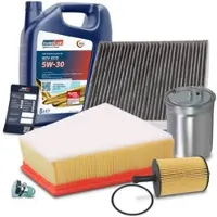 BESTPRICE Inspektionspaket Filtersatz SET B + 5l ÖL [Hersteller-Nr. 40197506] für Skoda, Seat, VW