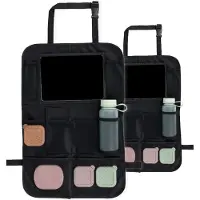 IMoshion Auto Organizer für Kinder – 9 Fächer - Inklusive Tablet-Halter - Zweier-Set – Schwarz