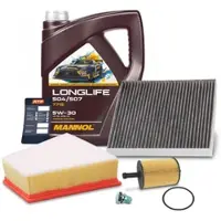 BESTPRICE Inspektionspaket Set A + 5l 5W-30 Motoröl [Hersteller-Nr. 41394733] für Skoda, VW, Seat
