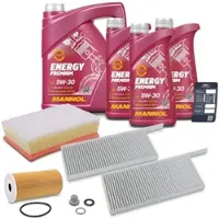 BESTPRICE Inspektionspaket SET A + 8L 5W-30 Motoröl [Hersteller-Nr. 40789379] für Nissan, Renault, Opel