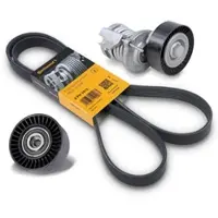 BESTPRICE Keilrippenriemen + Riemenspanner + Umlenk- / Führungsrolle [Hersteller-Nr. 40975753] für VW, Audi