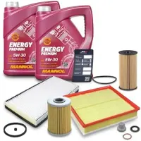 BESTPRICE Inspektionspaket SET B + 10L 5W-30 Motoröl [Hersteller-Nr. 40671020] für Renault, Nissan, Opel