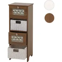 Mendler Kommode HWC-O75, Schubladenschrank, 4 Schubfächer Korbschubladen Holz Melamin 82x30x30cm braun