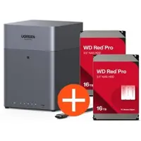 UGREEN NASync DH4300 Plus NAS System 4-Bay 32TB inkl. 2x WD WD161KFGX NAS HDD - 16 TB