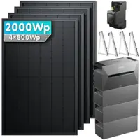 SolarMars Anker SOLIX Solarbank 3 E2700 Pro Balkonkraftwerk Speicher mit 500Wp Solarmodul und MC4 Solarkabel Set - 2500Wp ‚Äì 5 Module / 1x BP5000 / Balkon