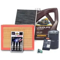 BESTPRICE Inspektionspaket Set C + 5l 5W-30 Motoröl [Hersteller-Nr. 41482706] für Seat, Audi