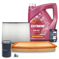 BESTPRICE Inspektionspaket Set A + 5l 5W-40 Motoröl [Hersteller-Nr. 41108601] für Skoda, Audi, VW