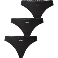 HUGO für Damen. 50566737 Set 3 Tangas Micro schwarz (XL), Heimtextilien, Polyamid