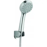 Kuchinox Duschset Cento Chrom mit 3 Strahlarten, Handbrause 225x90 mm, Anti-Kalk-System