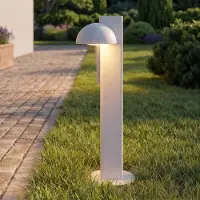 LUCANDE Velira LED-Wegeleuchte, Höhe 77 cm, einflammig, hellgrau, IP44 - , Velira, Grau, Metall, Modern