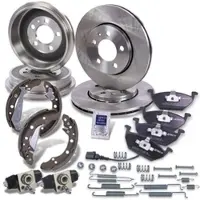 BESTPRICE Komplettset Bremsscheiben+Bremsbacken Vorne+Hinten [Hersteller-Nr. 10605131] für VW, Skoda