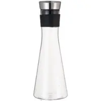 WAS Germany Karaffe, 1,0 ltr., Ø 7 cm, Borosilikatglas, Edelstahl, Silikon