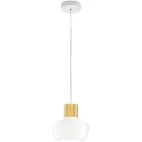 FABAS LUCE Kino LED-Pendelleuchte 12 W 1300 lm 3000 K, Metallrahmen und weißes Borosilikatglas, Ø 220 mm - Designer-Pendelleuchte