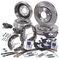BESTPRICE Komplettset Bremsscheiben+Bremsbacken Vorne+Hinten [Hersteller-Nr. 10605118] für Skoda