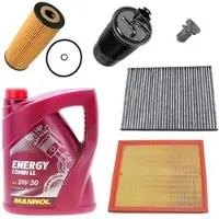 BESTPRICE Inspektionspaket Filtersatz SET B + 5W-30 Motoröl [Hersteller-Nr. 10491150] für VW, Skoda