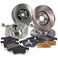 BESTPRICE Bremsscheiben + Bremsbeläge Vorne + Hinten [Hersteller-Nr. 10604180] für Renault