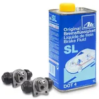 BESTPRICE 2x Radbremszylinder + ATE Bremsflüssigkeit hinten [Hersteller-Nr. 34007477] für Vauxhall, Opel, Daewoo