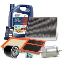 BESTPRICE Inspektionspaket Filtersatz SET B + 5l ÖL [Hersteller-Nr. 40197415] für Seat, VW, Skoda