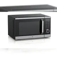 Tarrington House Mikrowelle MWDF25823G, Edelstahl, 46.5 x 38 x 27.5 cm, 23 L, mit 800 W Leistung, mit Glasdrehteller