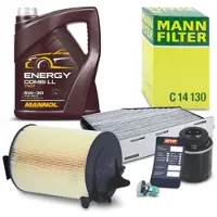 BESTPRICE Inspektionspaket Set A + 5l 5W-30 Motoröl [Hersteller-Nr. 40359782] für Audi, Skoda, VW, Seat