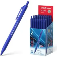 Erich Krause Druckkugelschreiber 0,35mm 50er Pack Blau - Kugelschreiber Kulis Kulischreiber Stifte Schreibstifte für Schule & Bürobedarf - R-305 Softline
