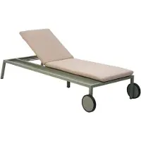 Brafab Sonnenliege Samvaro Grün/Beige - mit integrierter Ablage aus Aluminium & Olefin