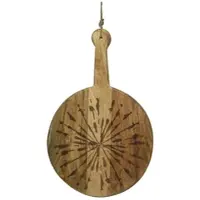 GAUMENKICK Schneidebrett Servierbrett rund Mangoholz mit Griff Serviertablett 46cm natur