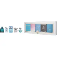 Versace Miniaturen Geschenk-Set 5ml Dylan Turquoise EDT + 5ml Bright Crystal EDT + 5ml Eau Fraiche EDT + 5ml Pour Homme EDT + 5ml Eros EDT