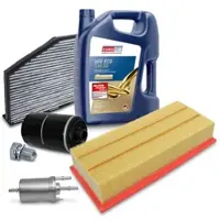 BESTPRICE Inspektionspaket Filtersatz SET B + 5l ÖL [Hersteller-Nr. 40207746] für Seat, Audi, VW, Skoda