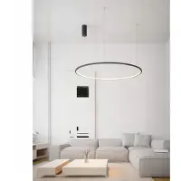 Lyora Runde Pendelleuchte Tarquin schwarz Ø 100cm