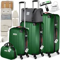 TecTake Hartschalenkoffer-Set Cleo 19-teilig, Hartschalen aus robustem ABS-Kunststoff