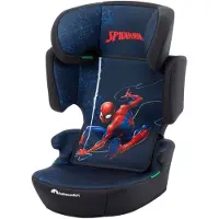 Bebeconfort Marvel Hera i-Safe, Kindersitzerhöhung mit Rückenlehne, 3,5–12 Jahre (100–150 cm), Klappbar und Leicht, Gurtinstallation, Fun Spiderman