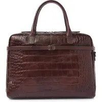 Castelijn & beerens Croco Lisa Laptop Schultertasche - 15.6" Laptopfach - mit RFID-Schutz - mocca