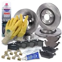 BESTPRICE Bremsscheiben + Bremsbeläge Hinten + Vorne [Hersteller-Nr. 34007447] für Audi, Skoda, VW