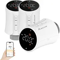 Salcar Smart Home Heizkörperthermostat WiFi Heizkörper-LCD-Anzeige Batteriebetrieben Sprachsteuerung Kompatibel mit Alexa Google Assistant