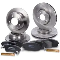 BESTPRICE Bremsscheiben + Bremsbeläge Vorne + Hinten [Hersteller-Nr. 41109473] für Hyundai