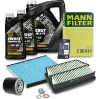 BESTPRICE Inspektionspaket Set A + 7l 5W-30 Motoröl [Hersteller-Nr. 41108774] für Kia, Hyundai