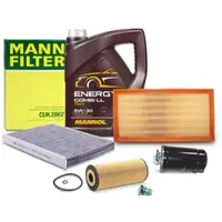 BESTPRICE Inspektionspaket Set B + 5l 5W-30 Motoröl [Hersteller-Nr. 40359775] für Skoda, VW, Audi