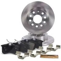 BESTPRICE Bremsscheiben + Bremsbeläge +Zubehör Hinterachse [Hersteller-Nr. 41846035] für VW, Skoda, Audi, Seat