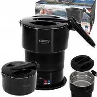 Camry Faltbarer Reise Wasserkocher 0,6 l 600 W aus Silikon und Edelstahl, Cr1378