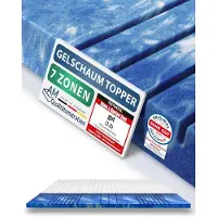AM Qualitätsmatratzen | 7-Zonen Deluxe Gelschaum-Topper | 200x190 cm | 8 cm Höhe | Matratzentopper | 200/190 | Gel Topper | 7 Zonen