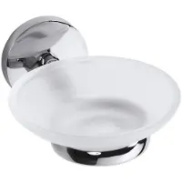 Bemeta Seifenschale Alfa, sandgestrahltes Glas/Chrom