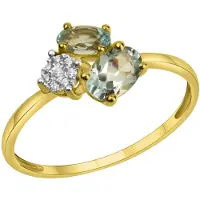 Fascination by Ellen K. Ring 375/- Gelbgold bicolor Blautopas und Zirkonia